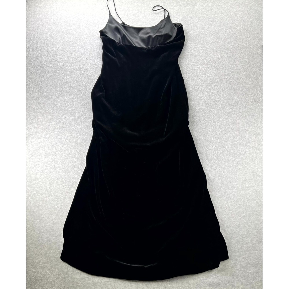 Ann Taylor Loft Dress Womens 6 Black Velvet Spaghetti Straps Homecoming Coctail